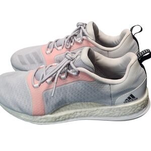 adidas PureBoost White and Pink Athletic Shoes